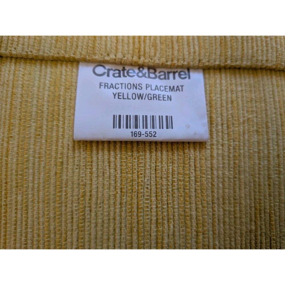 Crate & Barrel Fractions Yellow, Blue, Green Placemats, Set 4, New Without Tags - Picture 3 of 5